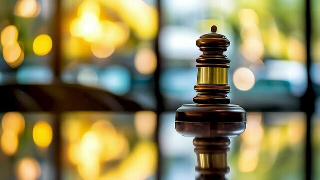 a chess piece  on  a table