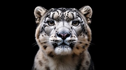 Fototapeta premium Close-up Portrait of a Snow Leopard with Intriguing Gaze
