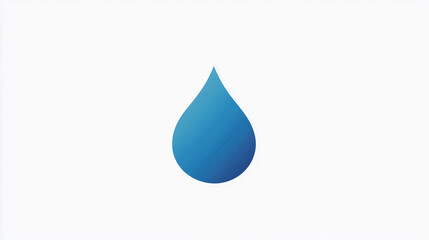 A classic simple blue water drop droplet icon on white background