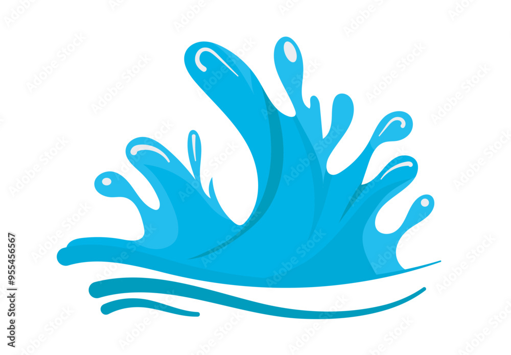 Leinwandbilder water splash vector illustration created in a flat and dynamic style using various shades of blue de