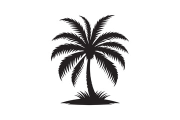 Palm tree silhouette vector illustration style