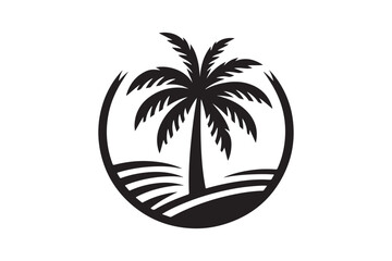 Fototapeta premium Palm tree silhouette vector illustration style