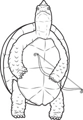 Turtle Archer Bow Animal Vector Graphic Art Illustration