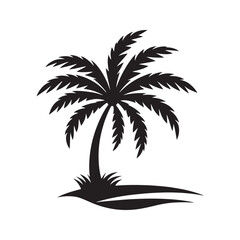 Palm tree silhouette vector illustration style