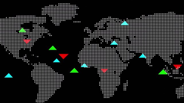 Stocks, global market or map for increase, trading or investment with revenue, scale information or current news. Empty, network success or world business economy with growth chart or digital finance