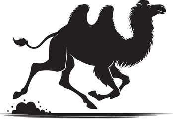 Desert camel animal Silhouette isolated on white background Minimalist camel vector illustration