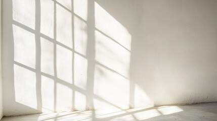 Shadow overlay effect isolated on white, mimicking natural light from a window.