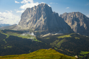 landscape with mountains and clouds