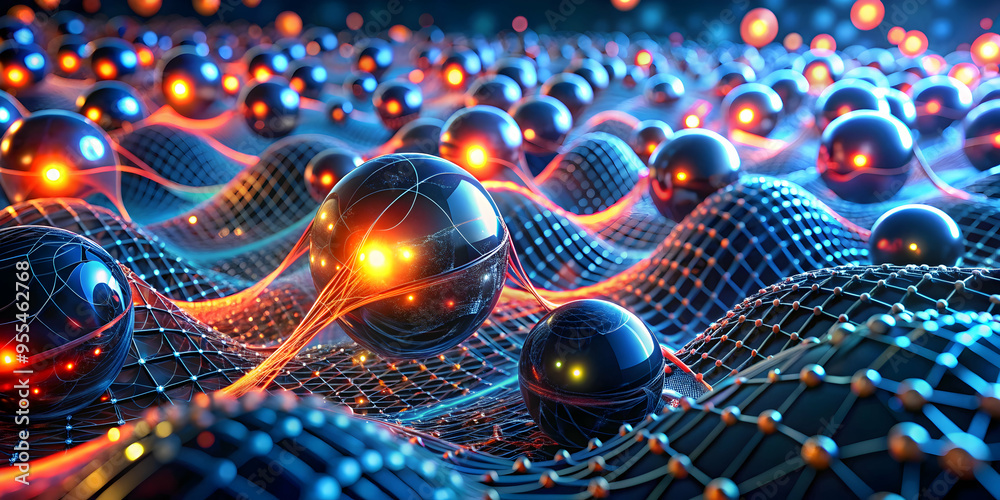 Poster quantum network: a visually stunning representation of interconnected nodes, symbolizing the power a