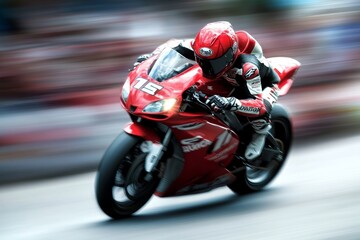 Dynamic motorcycle racing photography  capturing the speed and motion blur on the track