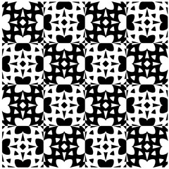 Vector monochrome pattern, Abstract texture for fabric print, card, table cloth, furniture, banner, cover, invitation, decoration, wrapping.Seamless repeating pattern.Black and white color.