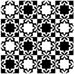 Vector monochrome pattern, Abstract texture for fabric print, card, table cloth, furniture, banner, cover, invitation, decoration, wrapping.Seamless repeating pattern.Black and white color.