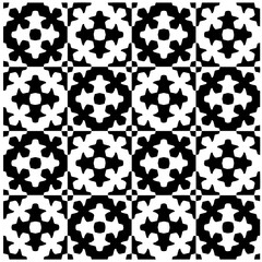 Vector monochrome pattern, Abstract texture for fabric print, card, table cloth, furniture, banner, cover, invitation, decoration, wrapping.Seamless repeating pattern.Black and white color.