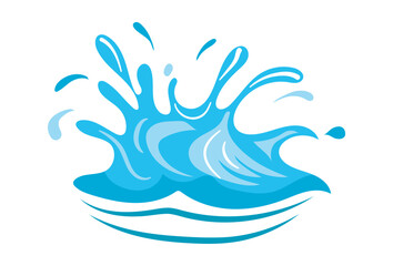 Fototapeta premium Water splash flat vector illustration showing a dynamic and energetic blue splash vibrant and stylized vector illustration emphasizing movement