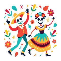 Naklejka premium Day of the Dead themes vector illustration