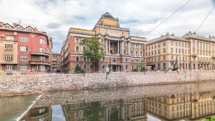 The Rectorate and Law School Building in Sarajevo timelapse hyperlapse