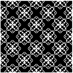 Vector monochrome pattern, Abstract texture for fabric print, card, table cloth, furniture, banner, cover, invitation, decoration, wrapping.Seamless repeating pattern.Black and white color.