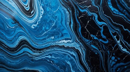 Obraz premium Close Up of Blue and Black Marble