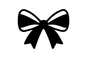  Christmas Red Bow icon line art simple vector on a white background