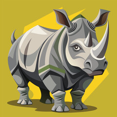 Rhino cartoon vector illustration style