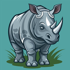 Rhino cartoon vector illustration style