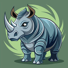 Rhino cartoon vector illustration style