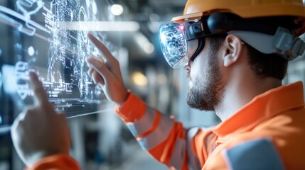technician using augmented reality to inspect pipeline integrity