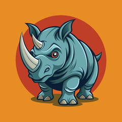 Rhino cartoon vector illustration style
