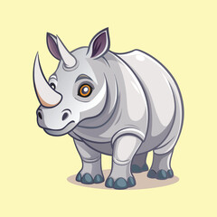 Rhino cartoon vector illustration style