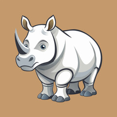 Rhino cartoon vector illustration style
