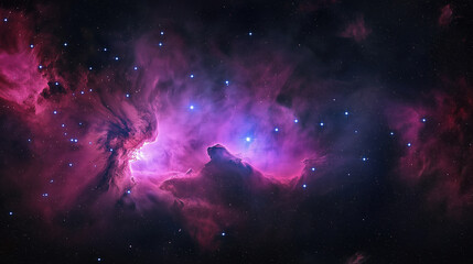 Obraz premium Stunning Cosmic Nebula: Vibrant Purple and Pink Galaxy Space Background - High Resolution Universe Starfield for Wallpaper, Astronomy, and Science Illustration