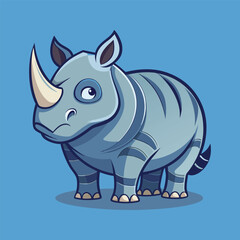 Rhino cartoon vector illustration style
