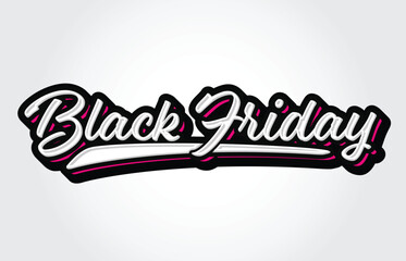 Black Friday Hand Lettering Typography Vector Template