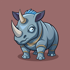 Rhino cartoon vector illustration style