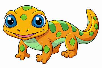 Vector Art Cute Lizard Illustration on White Background