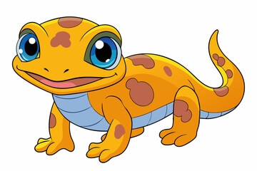 Vector Art Cute Lizard Illustration on White Background