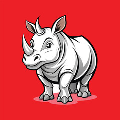 Rhino cartoon vector illustration style