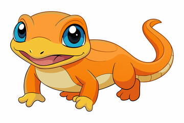 Vector Art Cute Lizard Illustration on White Background