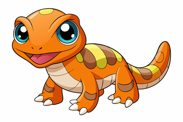 Vector Art Cute Lizard Illustration on White Background