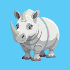 Rhino cartoon vector illustration style