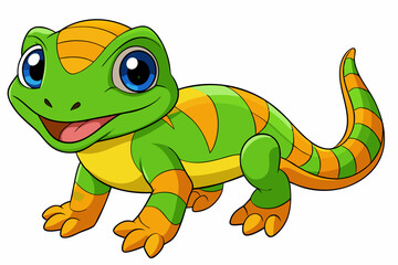 Vector Art Cute Lizard Illustration on White Background