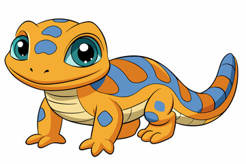 Vector Art Cute Lizard Illustration on White Background