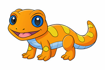 Vector Art Cute Lizard Illustration on White Background