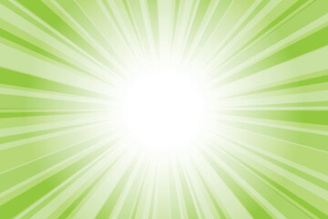 Obraz premium Abstract glowing green sunburst background. HTC green glow effect sunburst background for presentation, banner, poster, flyer, sales. Modern pop art poster for summer and spring.