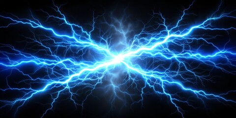 Electric Storm, Blue Lightning, Energy Burst, Power, Storm