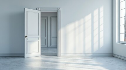 Classroom with an open door 