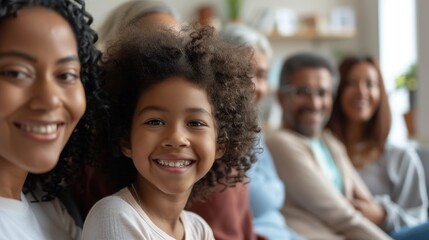 Fototapeta premium Joyful family portrait capturing the essence of love and togetherness, featuring kids, parents, and grandparents in a happy selfie for cherished memories