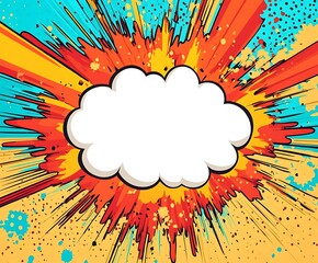A vibrant comic book style explosion design ideal as a banner with blank