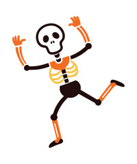 Skeleton Musician Playing Guitar - Day of the Dead Vector Illustration