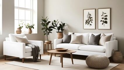Scandinavian-Inspired Living Room with Natural Elements